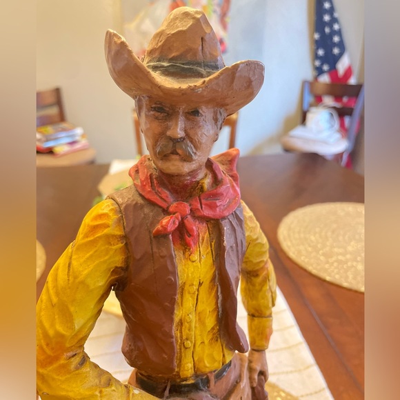 Art Universal Statuary Corp Chalkware Resin Cowboy Statue 7ssigned Y